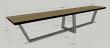 Dessin projet d'un banc de salle à manger à réaliser en tube rectangle acier 60x30, assise en chêne lamellé collé ou massif épaisseur 40mm.