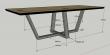 Dessin projet d'une table de salle à manger à réaliser en tube rectangle acier 100x50, plateau en chêne lamellé collé ou massif épaisseur 40mm.